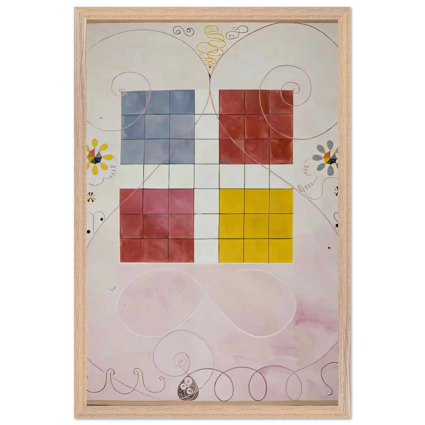 Hilma af Klint - DE TIO ST RSTA N 10 ALDERDOMEN 1907 Wall art - 20x25 cm / 8x10 Inches - Premium Wooden Framed Poster With Fine Art Paper - Black frame