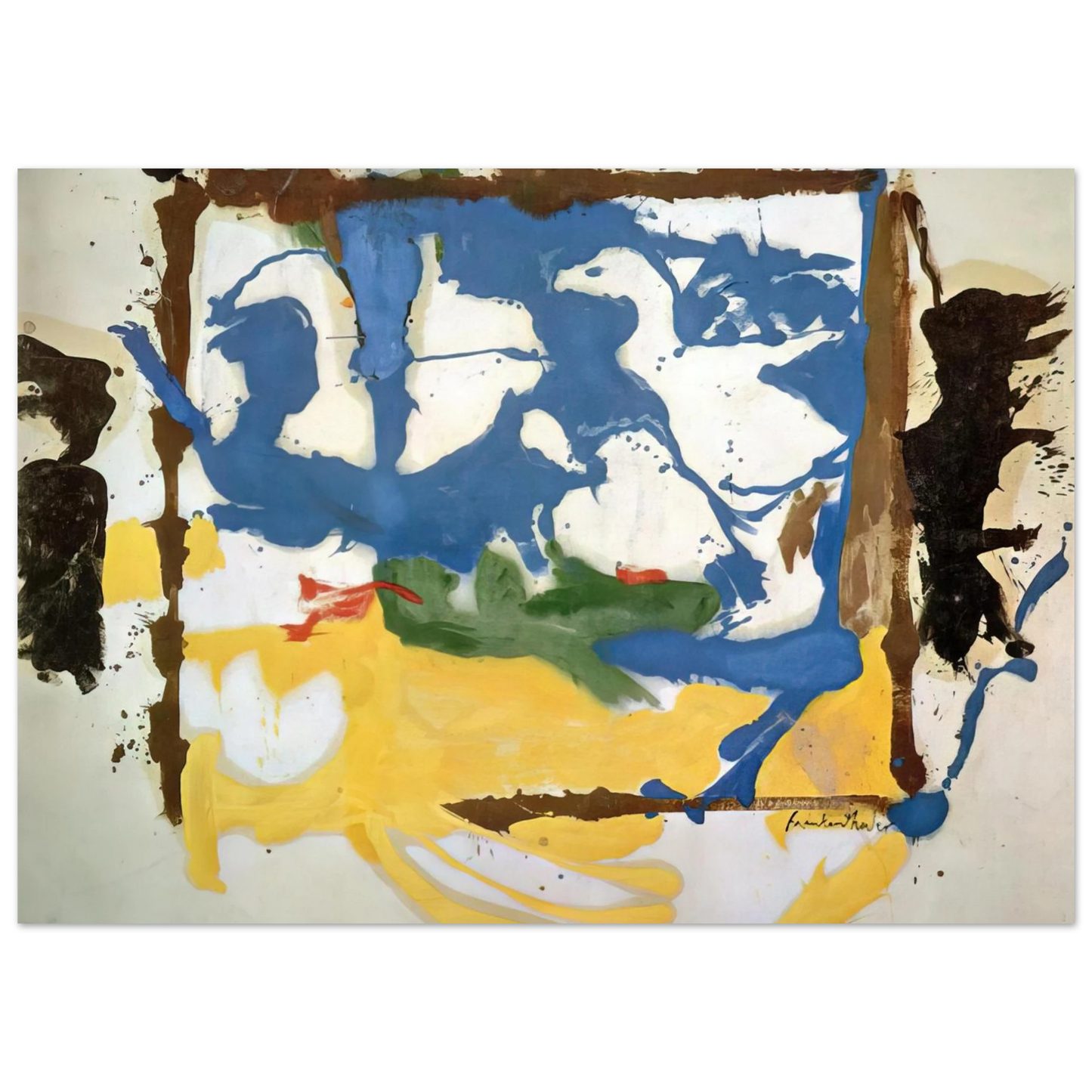 Helen Frankenthaler - Swan Lake #2 - 1961 Wall art - 15x20 cm / 6x8 inches - Fine Art Poster-canvas - -