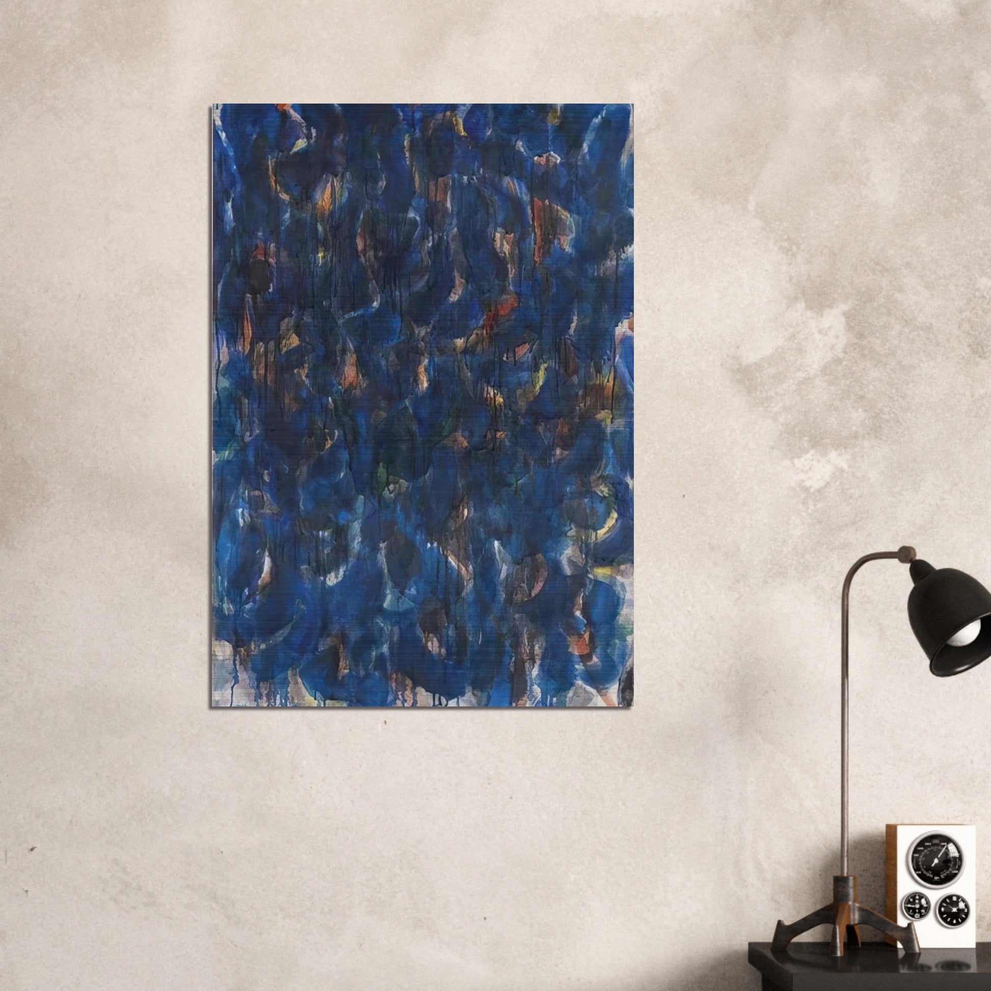 Blue and Red - Sam Francis Brushed Aluminum Print - 70x100 cm / 28x40 inches | Sam Francis Aluminum Print | Sam Francis Prints