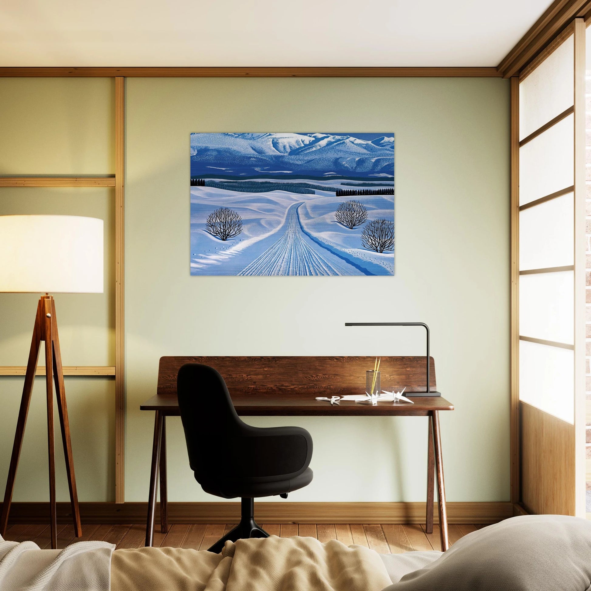 Winter Roads - Hiroshi Nagai Brushed Aluminum Print - 70x100 cm / 28x40 inches | Hiroshi Nagai Aluminum Print | Hiroshi Nagai Prints