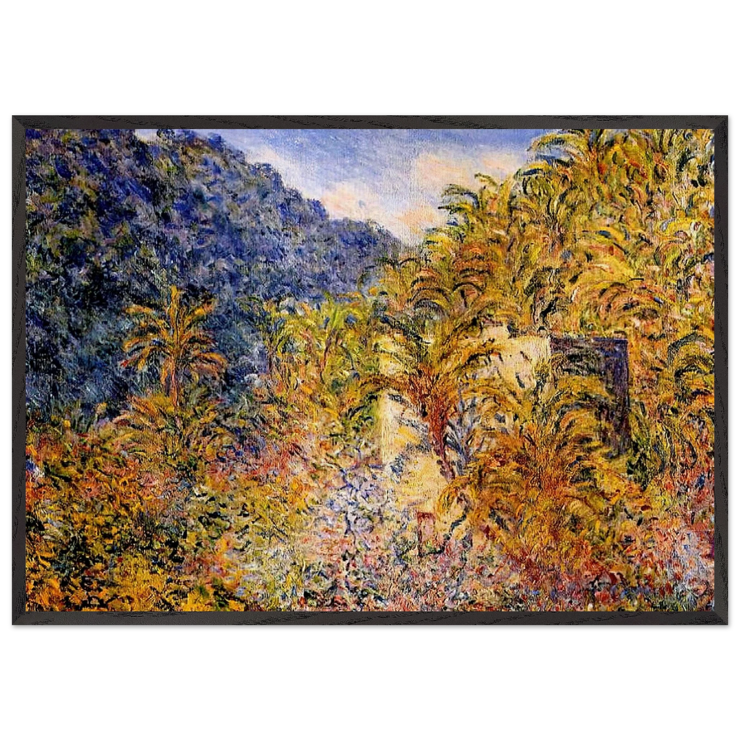The Valley of Sasso - claude monet 70x100 cm / 28x40 inches Framed Art Print – Black Wooden Frame