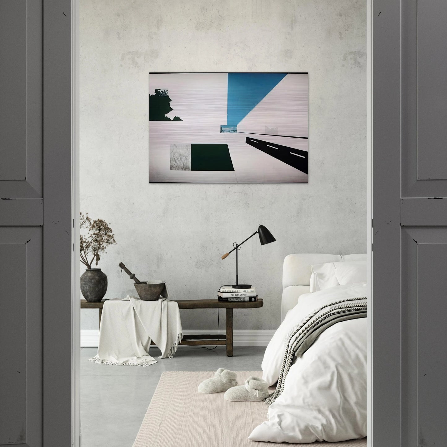 Looking North at 121 Mile Marker - Pop Art - Allan D Arcangelo Brushed Aluminum Print - 70x100 cm / 28x40 inches | Allan D Arcangelo Aluminum Print | Allan D Arcangelo Prints