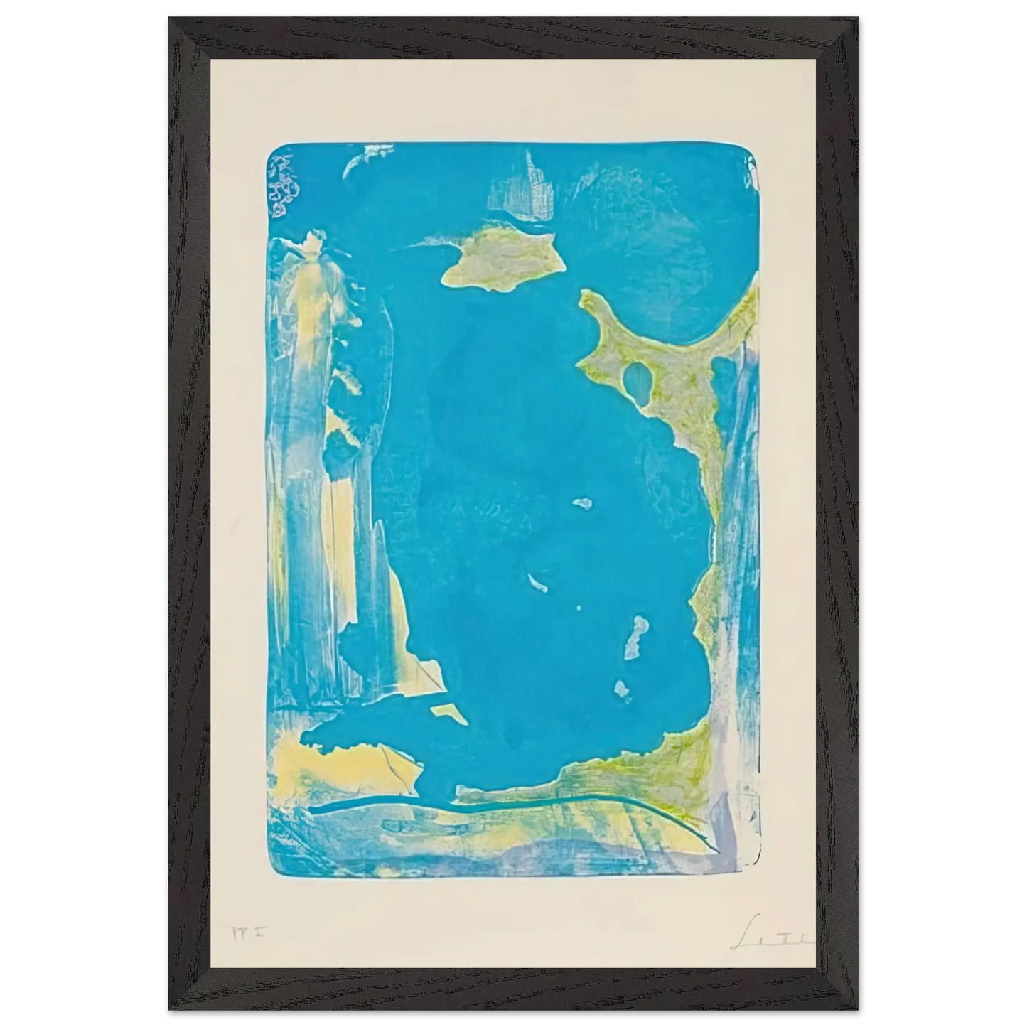 Helen Frankenthaler - Reflections IV - 1995 Wall art - A2 (42 x 59.4  cm) - Premium Wooden Framed Poster With Fine Art Paper - White frame