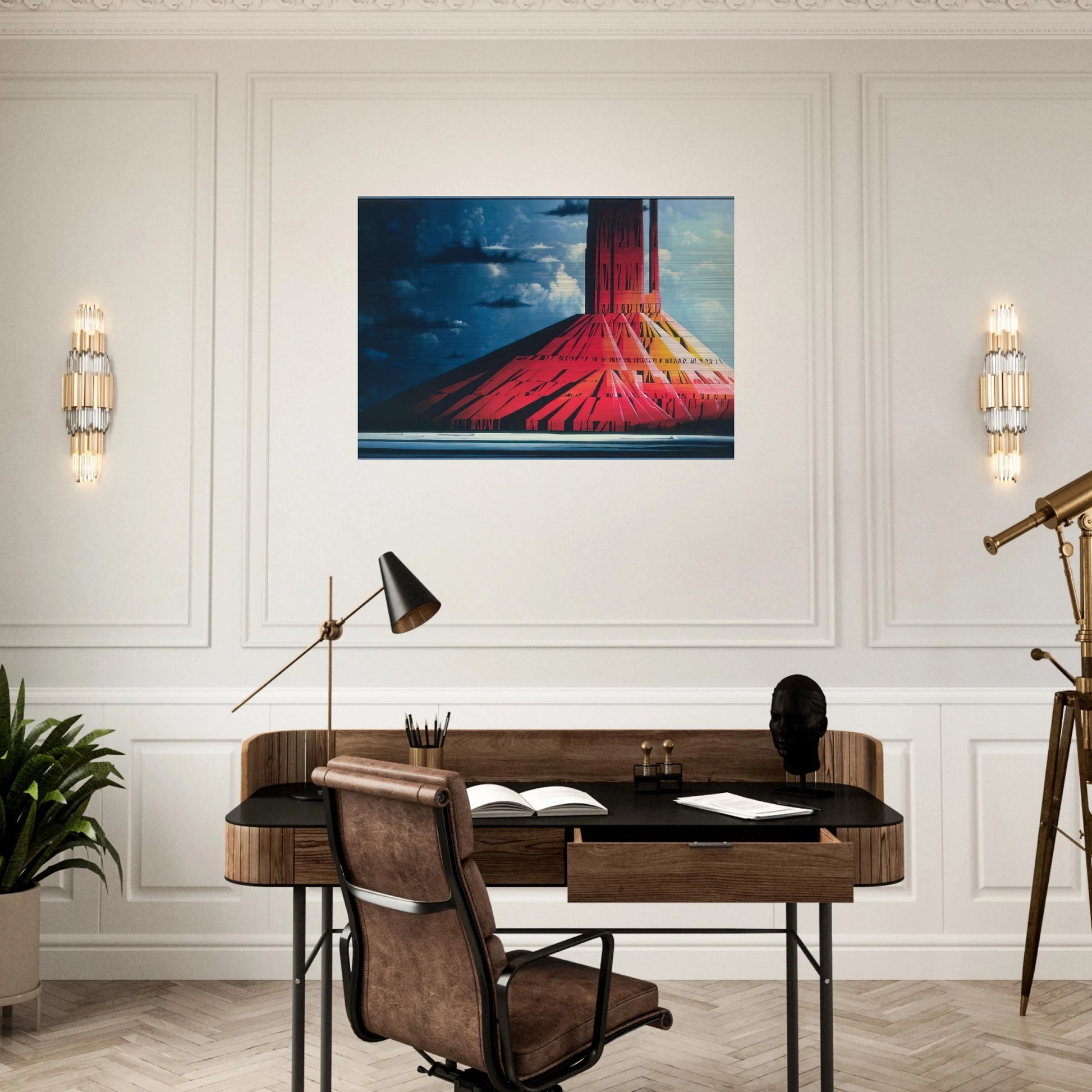 Indian Lands - Eyvind Earle Brushed Aluminum Print - 70x100 cm / 28x40 inches | Eyvind Earle Aluminum Print | Eyvind Earle Prints