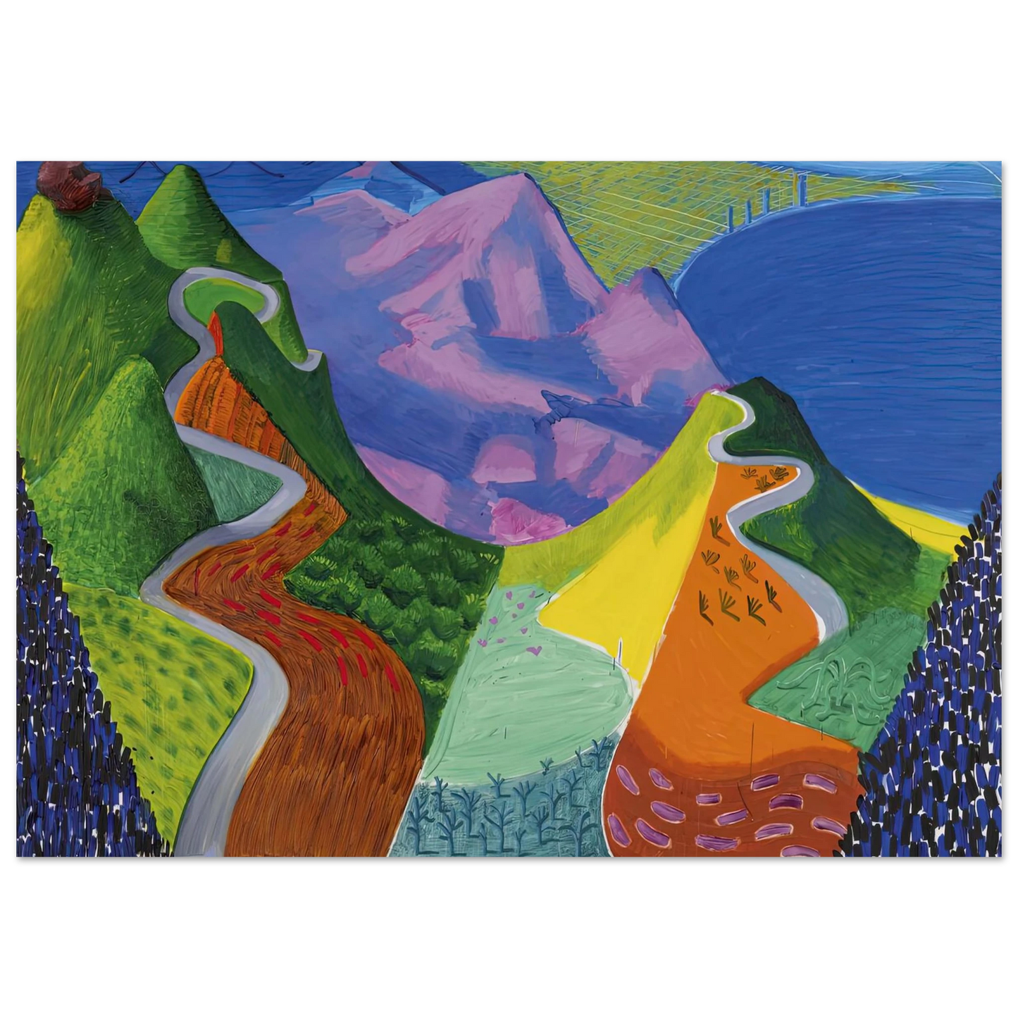 David Hockney - David Hockney Wall art - 50x70 cm / 20x28 inches - Premium Wooden Framed Poster With Fine Art Paper-canvas - Black frame