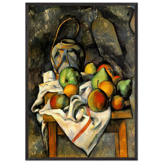 Ginger Jar - Paul Cezanne 70x100 cm / 28x40 inches Framed Art Print – Black Wooden Frame