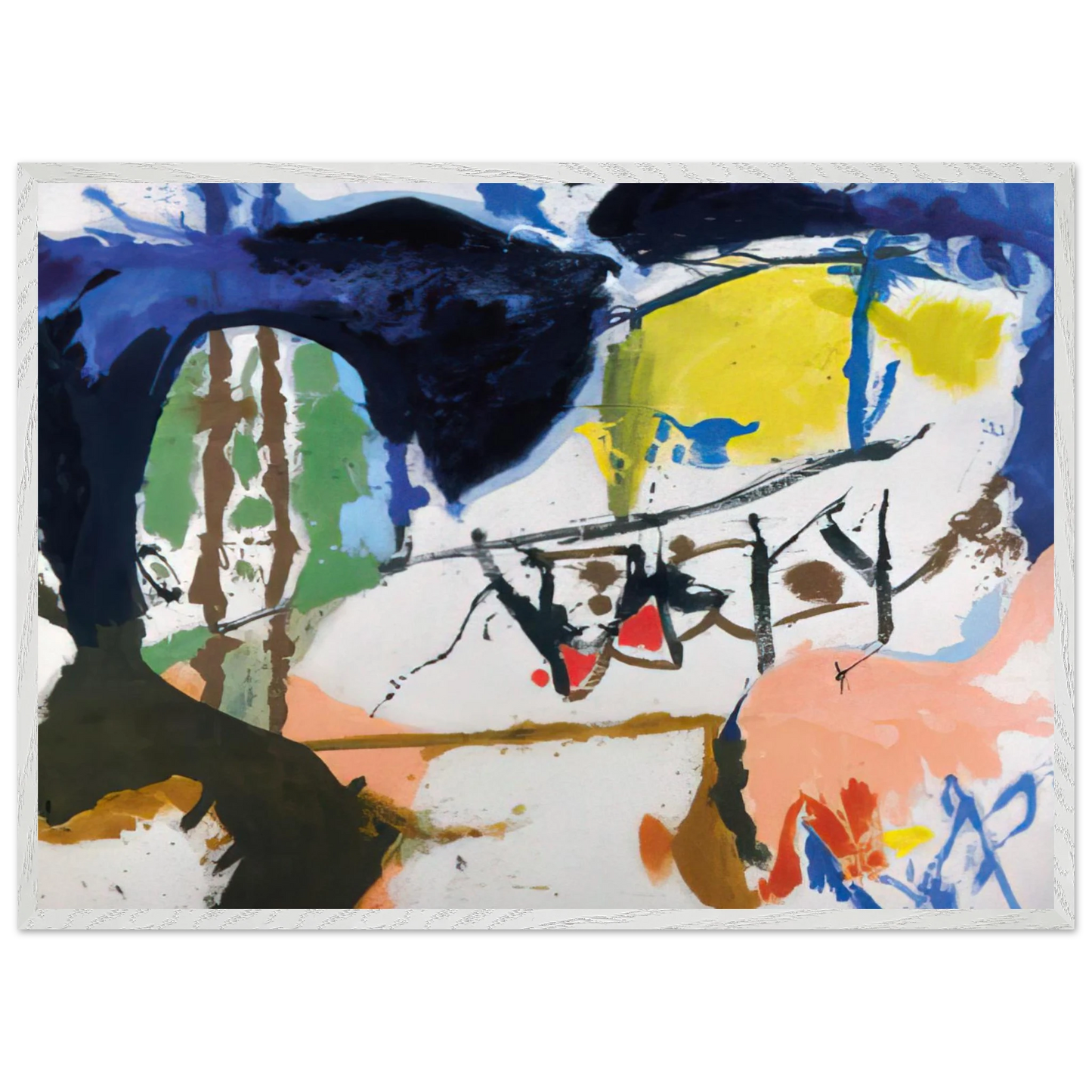 Helen Frankenthaler - Acres - 1959 Wall art - 13x18 cm / 5x7 inches - Premium Wooden Framed Poster With Fine Art Paper-canvas - Wood frame