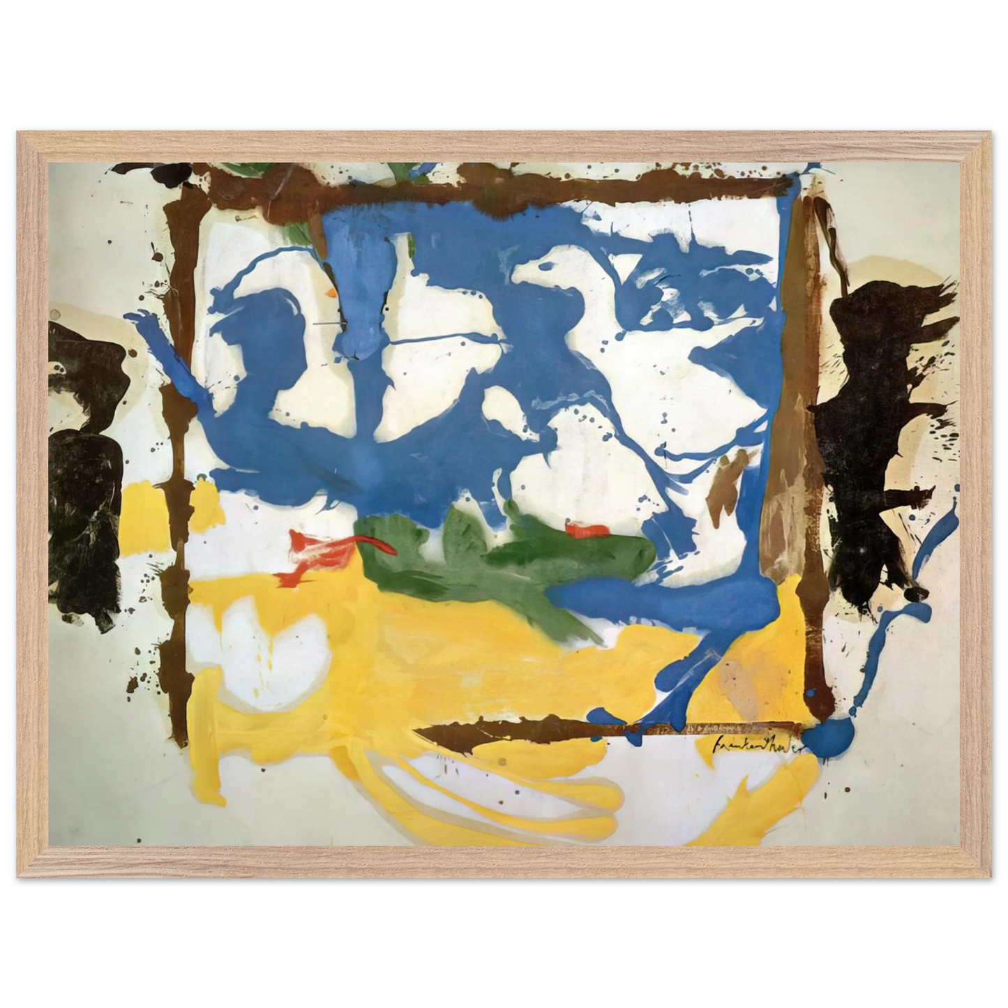 Helen Frankenthaler - Swan Lake #2 - 1961 Wall art - 40x50 cm / 16x20 inches - Premium Wooden Framed Poster With Fine Art Paper-canvas - Wood frame