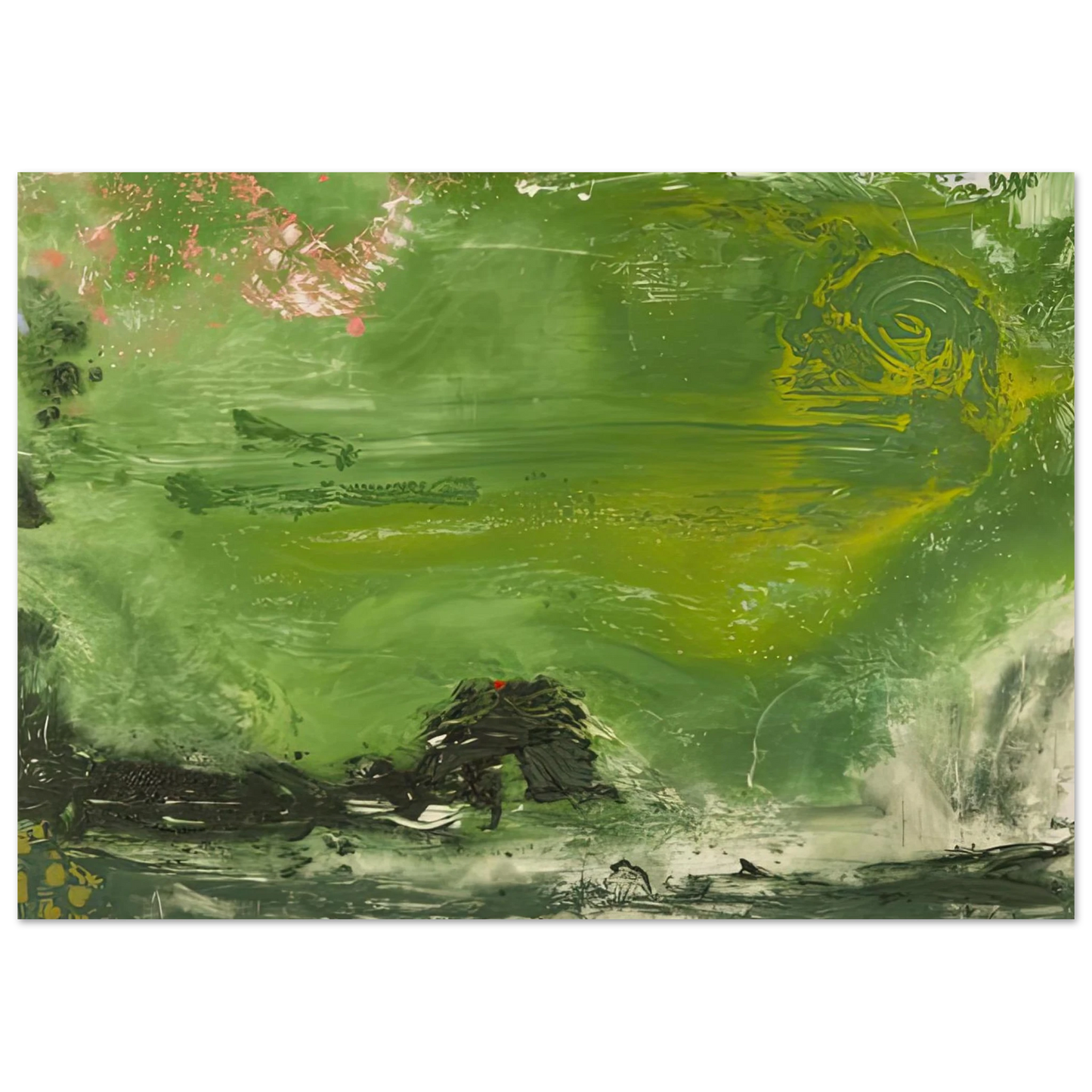 Helen Frankenthaler - Overture, 1992- Wall Art - 21x29.7 cm / 8x12" - Premium Wooden Framed Poster With Fine Art Paper-canvas - Black frame
