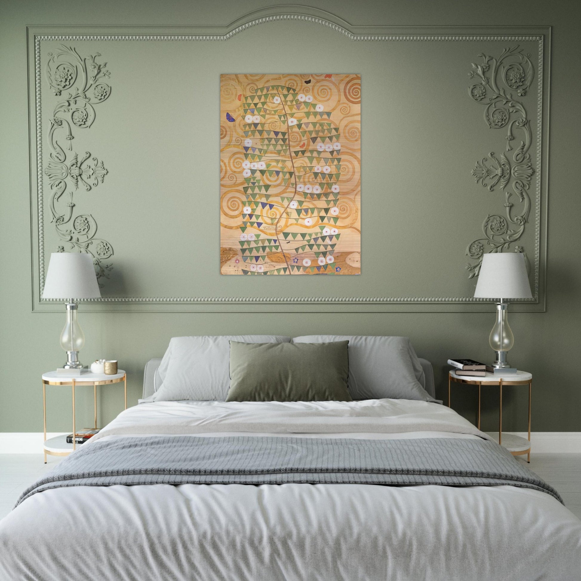 CARTOON FOR THE FRIEZE OF THE VILLA STOCLET IN BRUSSELS RIGHT PART OF THE TREE OF LIFE 1909 - Gustav Klimt Brushed Aluminum Print - 70x100 cm / 28x40 inches | Gustav Klimt Aluminum Print | Gustav Klimt Prints
