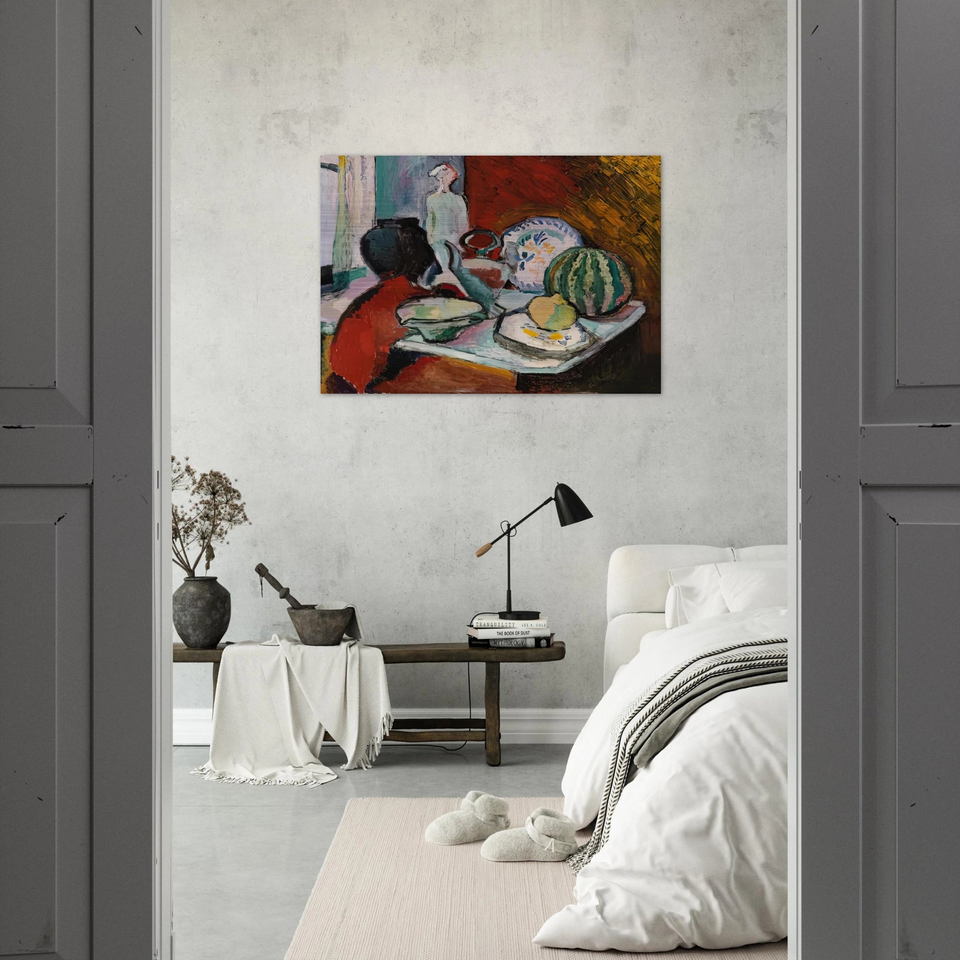 DISHES AND MELON 1907 - Henri Matisse Brushed Aluminum Print - 70x100 cm / 28x40 inches | Henri Matisse Aluminum Print | Henri Matisse Prints
