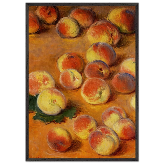 Peaches N1 - claude monet 70x100 cm / 28x40 inches Framed Art Print – Black Wooden Frame