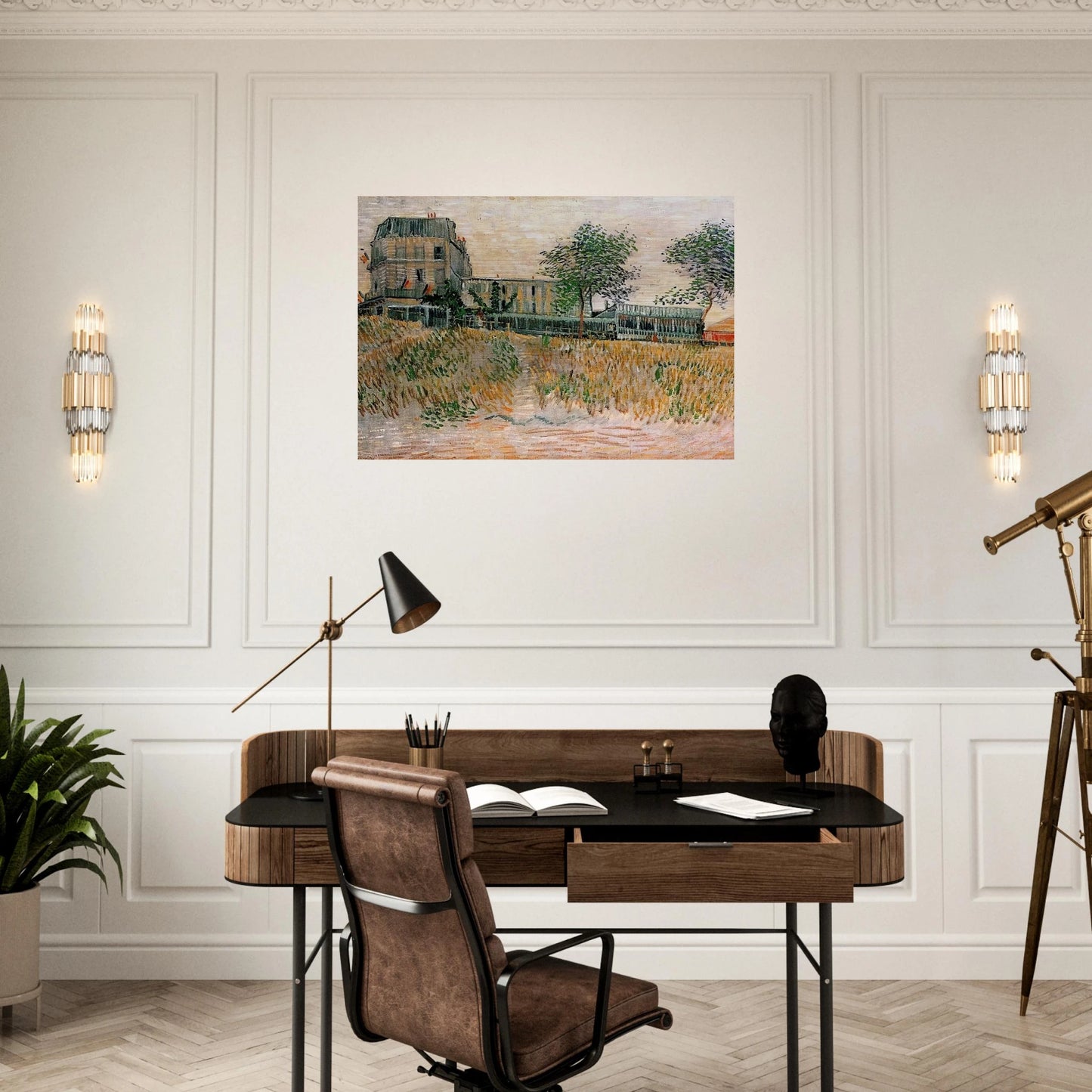 The Restaurant de la Sirene at Asnieres - Vincent van Gogh Brushed Aluminum Print - 70x100 cm / 28x40 inches | Vincent van Gogh Aluminum Print | Vincent van Gogh Prints