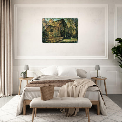 Little Old Cottage, Egypt Lane, East Hampton - Childe Hassam Acrylic Print - 70x100 cm / 28x40″ inches | Childe Hassam Wall Art | Childe Hassam Prints