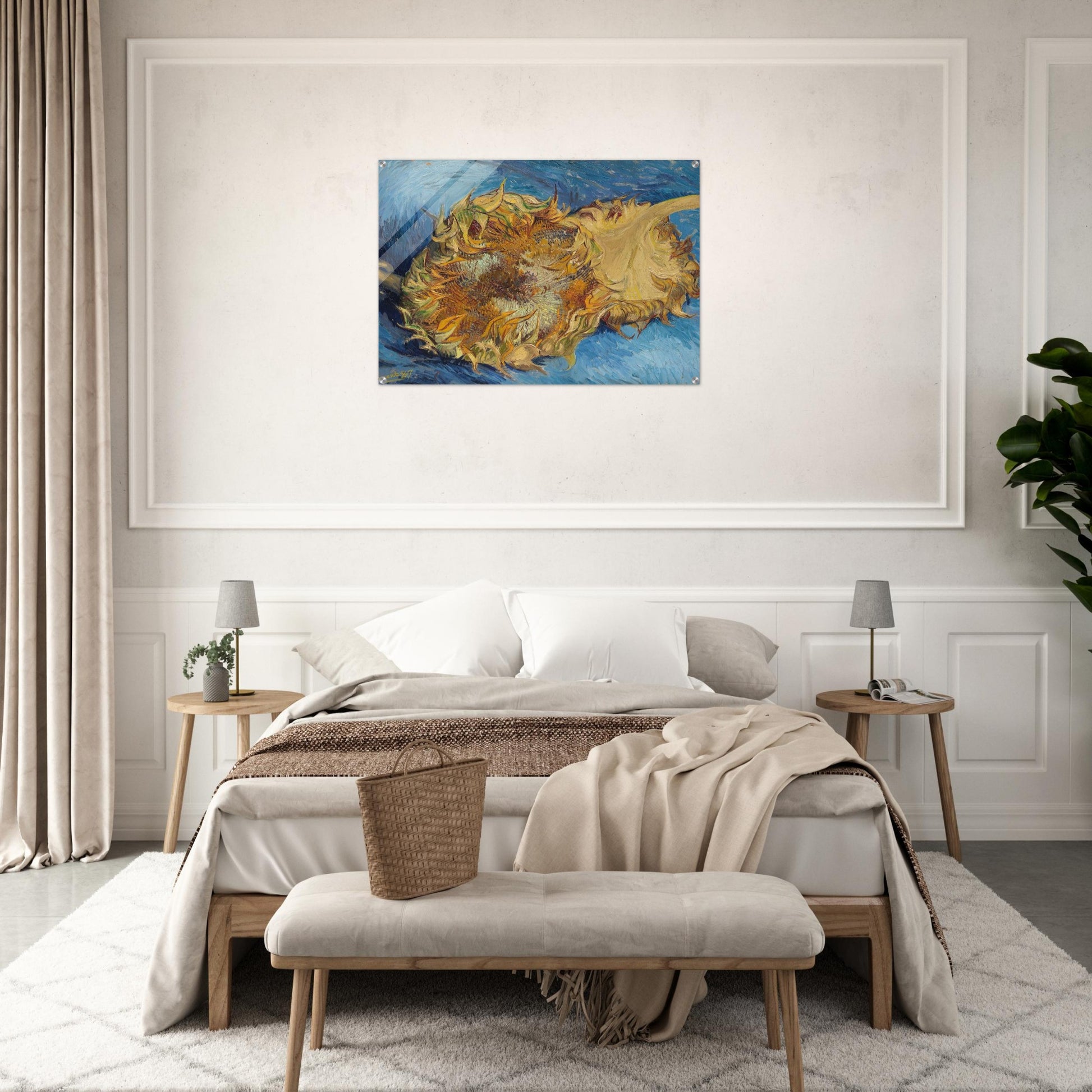 Still Life with Two Sunflowers - Vincent van Gogh Acrylic Print - 70x100 cm / 28x40″ inches