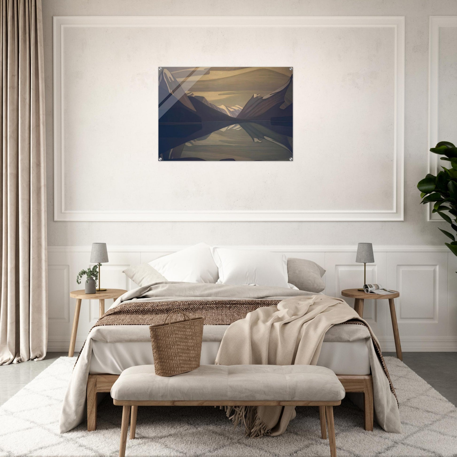 Maligne Lake, Jasper Park - 1924 - Lawren Harris Acrylic Print - 70x100 cm / 28x40″ inches | Lawren Harris Wall Art | Lawren Harris Prints