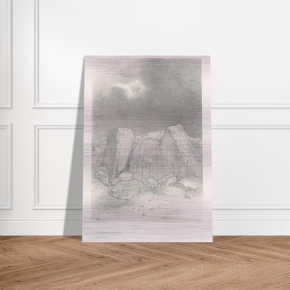 AND HE DISCERNS AN ARID KNOLL COVERED PLAIN PLATE 7 1896 - Odilon Redon Brushed Aluminum Print - 70x100 cm / 28x40 inches | Odilon Redon Aluminum Print | Odilon Redon Prints