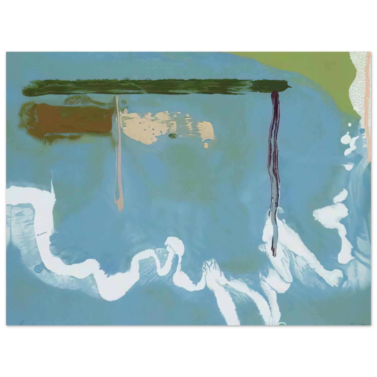 Helen Frankenthaler - Skywriting - 1997 Wall art - 27x35 cm / 11x14 inches - Premium Wooden Framed Poster With Fine Art Paper-canvas - White frame