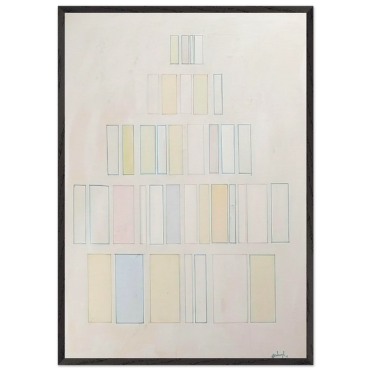 Red and Green with Pale Colors - 1966 - Robert Goodnough 70x100 cm / 28x40 inches Framed Art Print – Black Wooden Frame