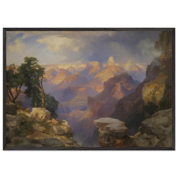Grand Canyon with Rainbow - Thomas Moran 70x100 cm / 28x40 inches Framed Art Print – Black Wooden Frame