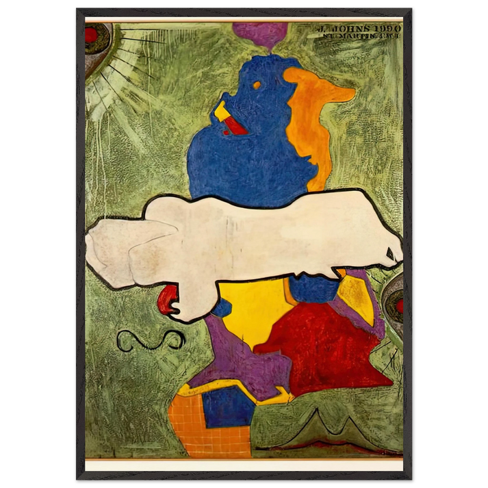 GREEN ANGEL - Jasper Johns 70x100 cm / 28x40 inches Framed Art Print – Black Wooden Frame