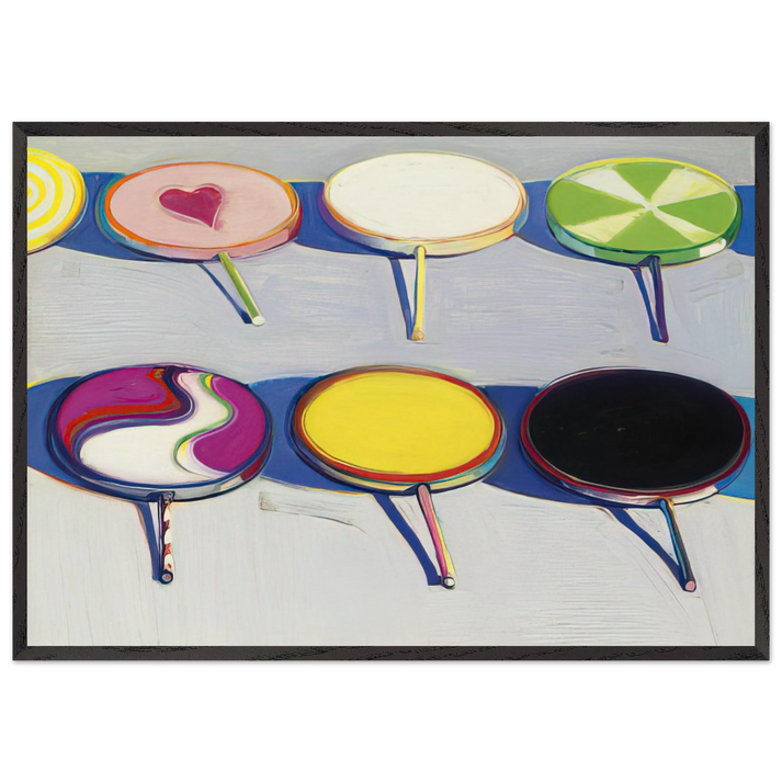 Seven Suckers - 1970 - Wayne Thiebaud 70x100 cm / 28x40 inches Framed Art Print – Black Wooden Frame