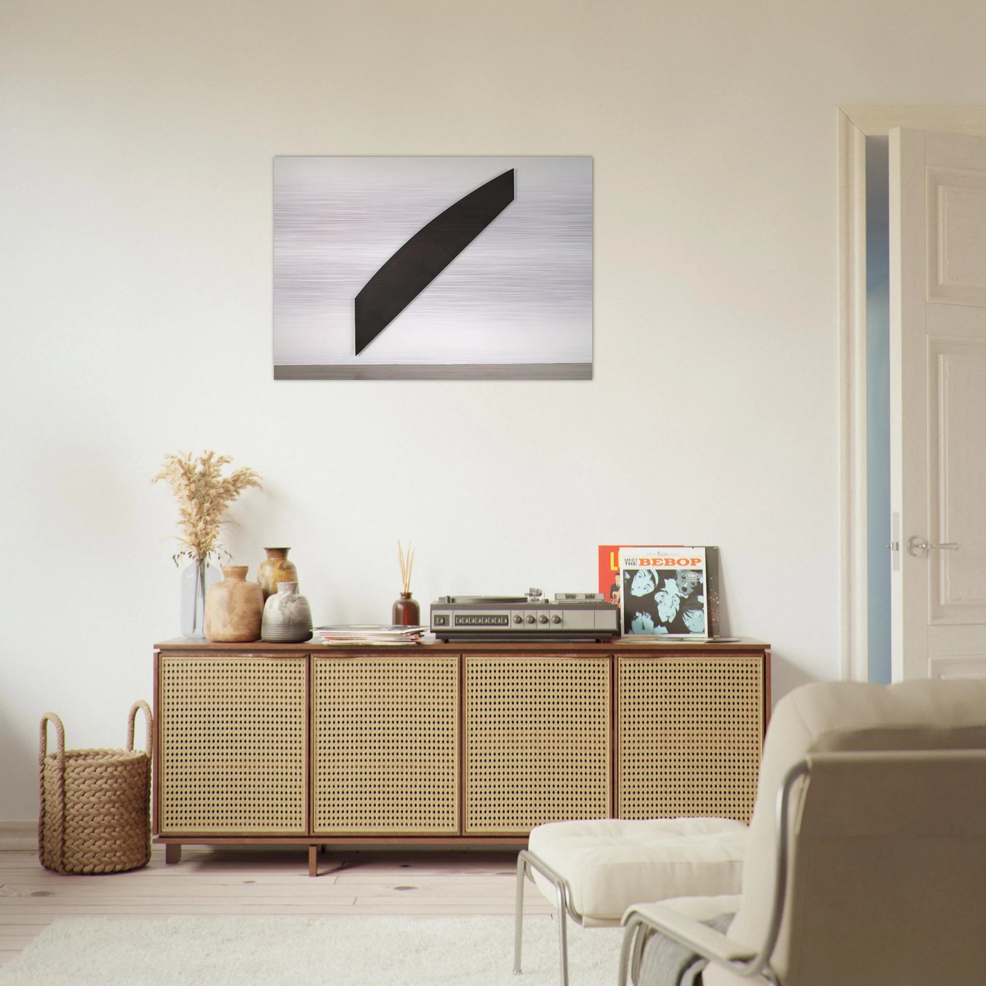 Diagonal with Curve IX - Ellsworth Kelly Brushed Aluminum Print - 70x100 cm / 28x40 inches | Ellsworth Kelly Aluminum Print | Ellsworth Kelly Prints