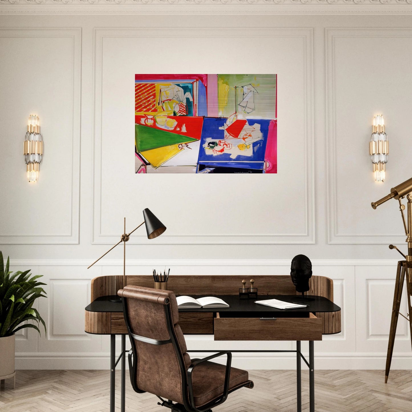 Magenta and Blue - Hans Hofmann Brushed Aluminum Print - 70x100 cm / 28x40 inches | Hans Hofmann Aluminum Print | Hans Hofmann Prints