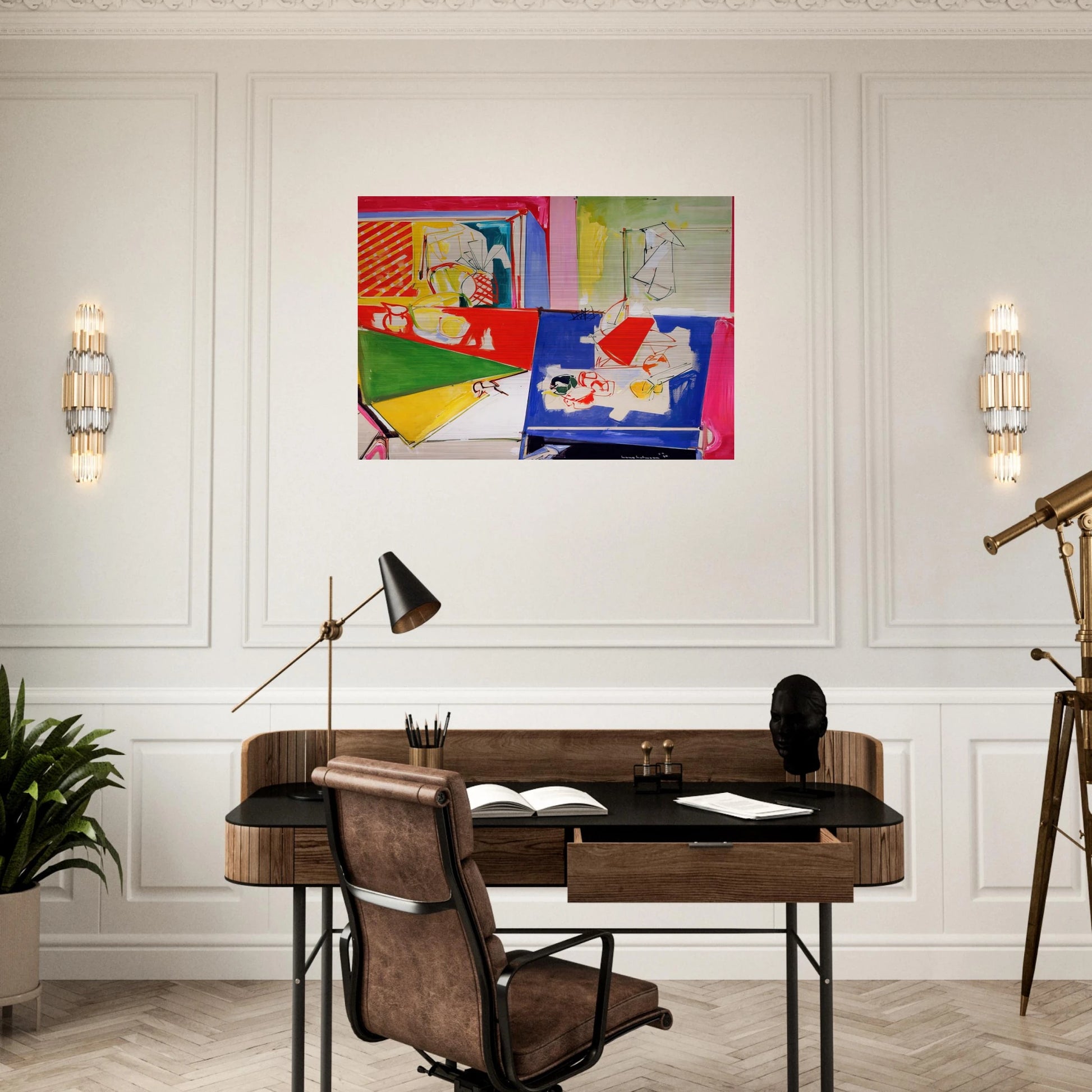 Magenta and Blue - Hans Hofmann Brushed Aluminum Print - 70x100 cm / 28x40 inches | Hans Hofmann Aluminum Print | Hans Hofmann Prints
