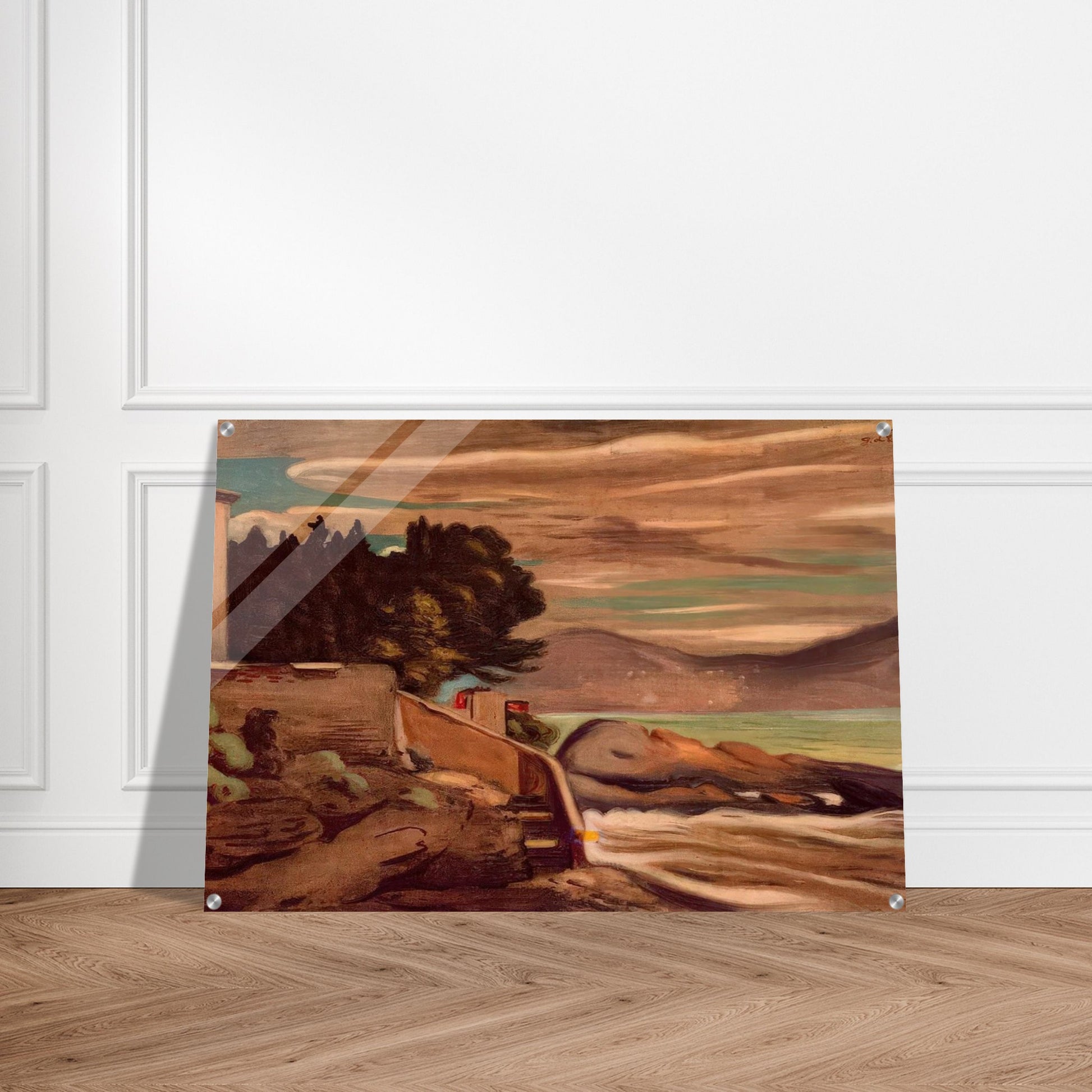 LANDSCAPE NEAR GENOVA - Giorgio de Chirico Acrylic Print - 70x100 cm / 28x40″ inches