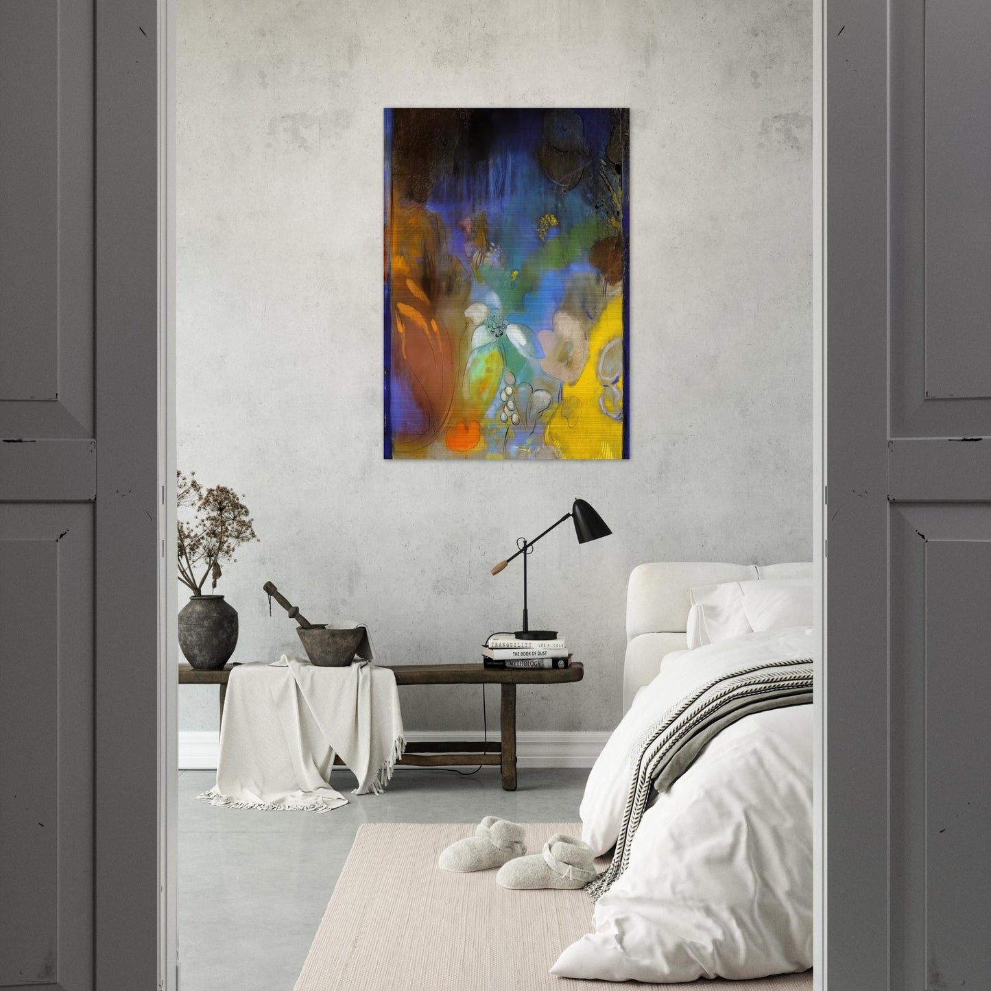 WOMAN IN PROFILE WITH FLOWERS - Odilon Redon Brushed Aluminum Print - 70x100 cm / 28x40 inches | Odilon Redon Aluminum Print | Odilon Redon Prints