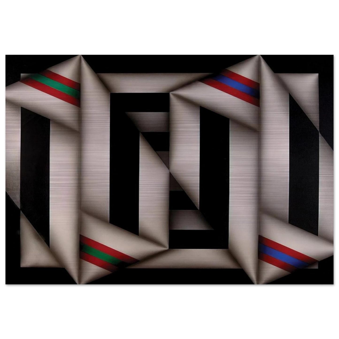 Omelemo II - 1981 - Omar Rayo Brushed Aluminum Print - 70x100 cm / 28x40 inches | Omar Rayo Aluminum Print | Omar Rayo Prints