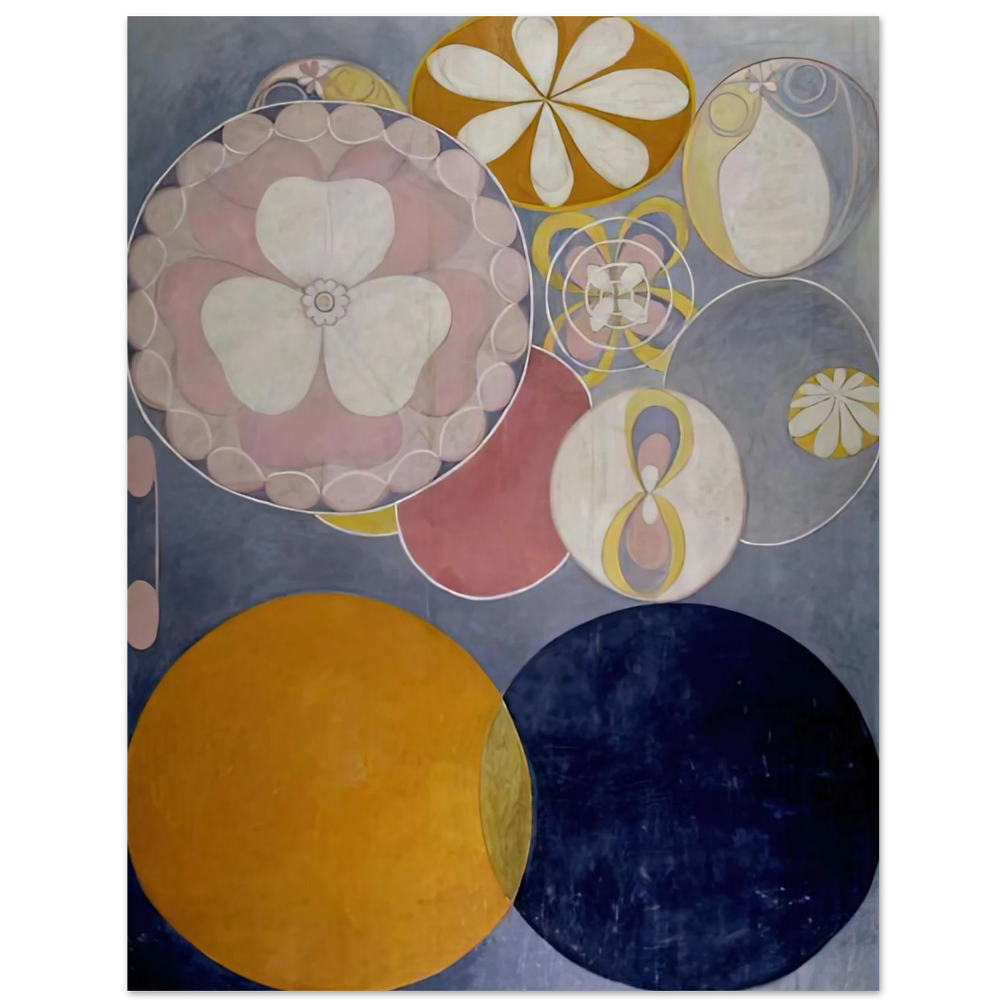 Hilma af Klint - DE TIO ST RSTA N 2 BARNAALDERN 1907 Wall art - 21x29.7 cm / 8x12" - Premium Wooden Framed Poster With Fine Art Paper-canvas - Black frame