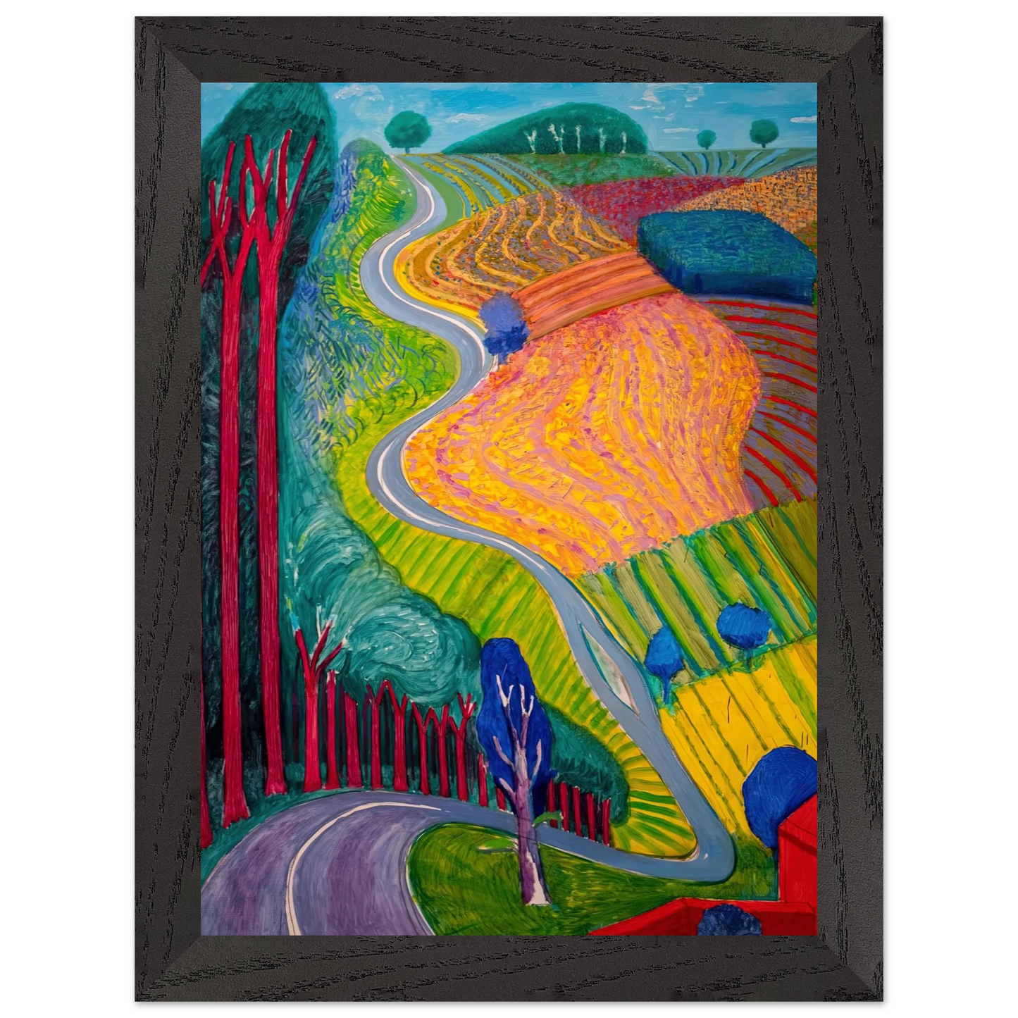 David Hockney - David Hockney Wall art - 40x50 cm / 16x20 inches - Premium Wooden Framed Poster With Fine Art Paper-canvas - White frame