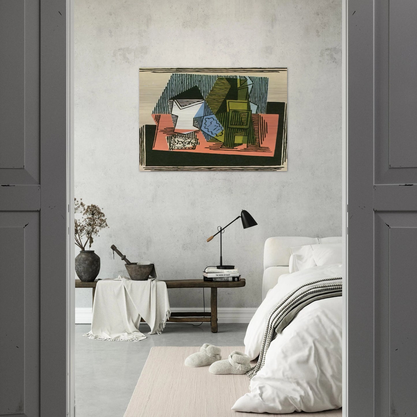 Glass, bottle, packet of tobacco - Pablo Picasso Brushed Aluminum Print - 70x100 cm / 28x40 inches | Pablo Picasso Aluminum Print | Pablo Picasso Prints