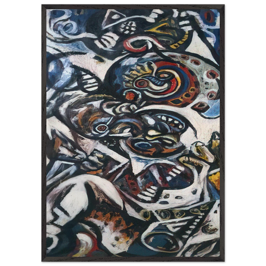 Birth N2 - Jackson Pollock 70x100 cm / 28x40 inches Framed Art Print – Black Wooden Frame