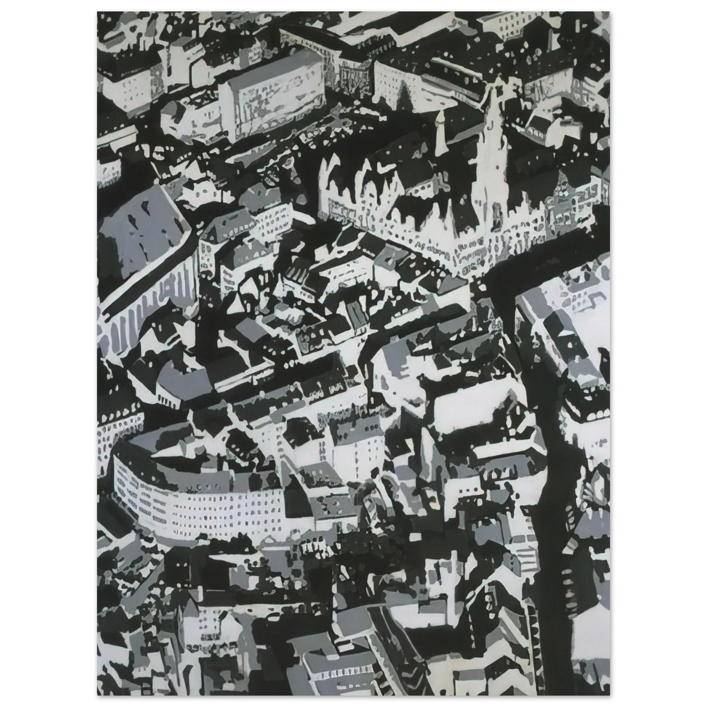 Gerhard Richter - TOWNSCAPE MU 1968  75x100 cm / 30x40inches Fine Art Poster