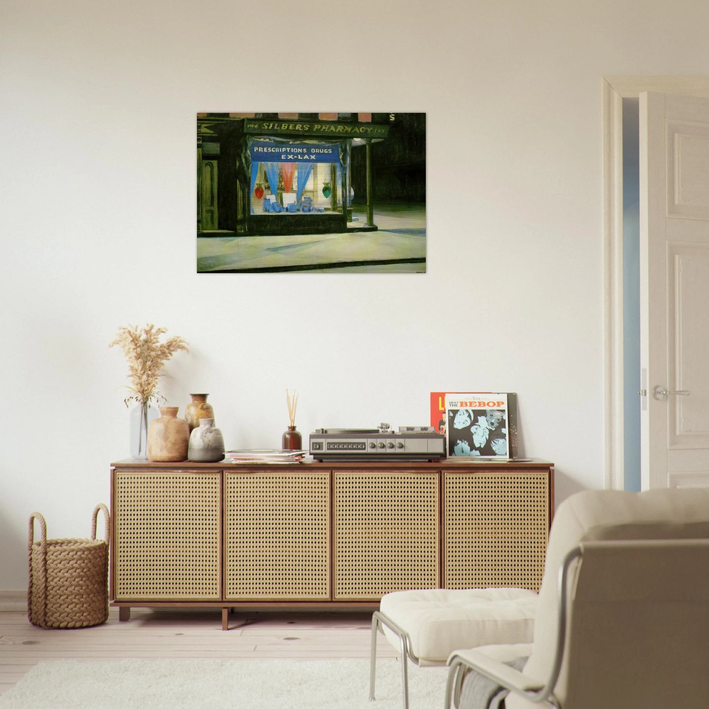 Drug Store - Edward Hopper Brushed Aluminum Print - 70x100 cm / 28x40 inches | Edward Hopper Aluminum Print | Edward Hopper Prints