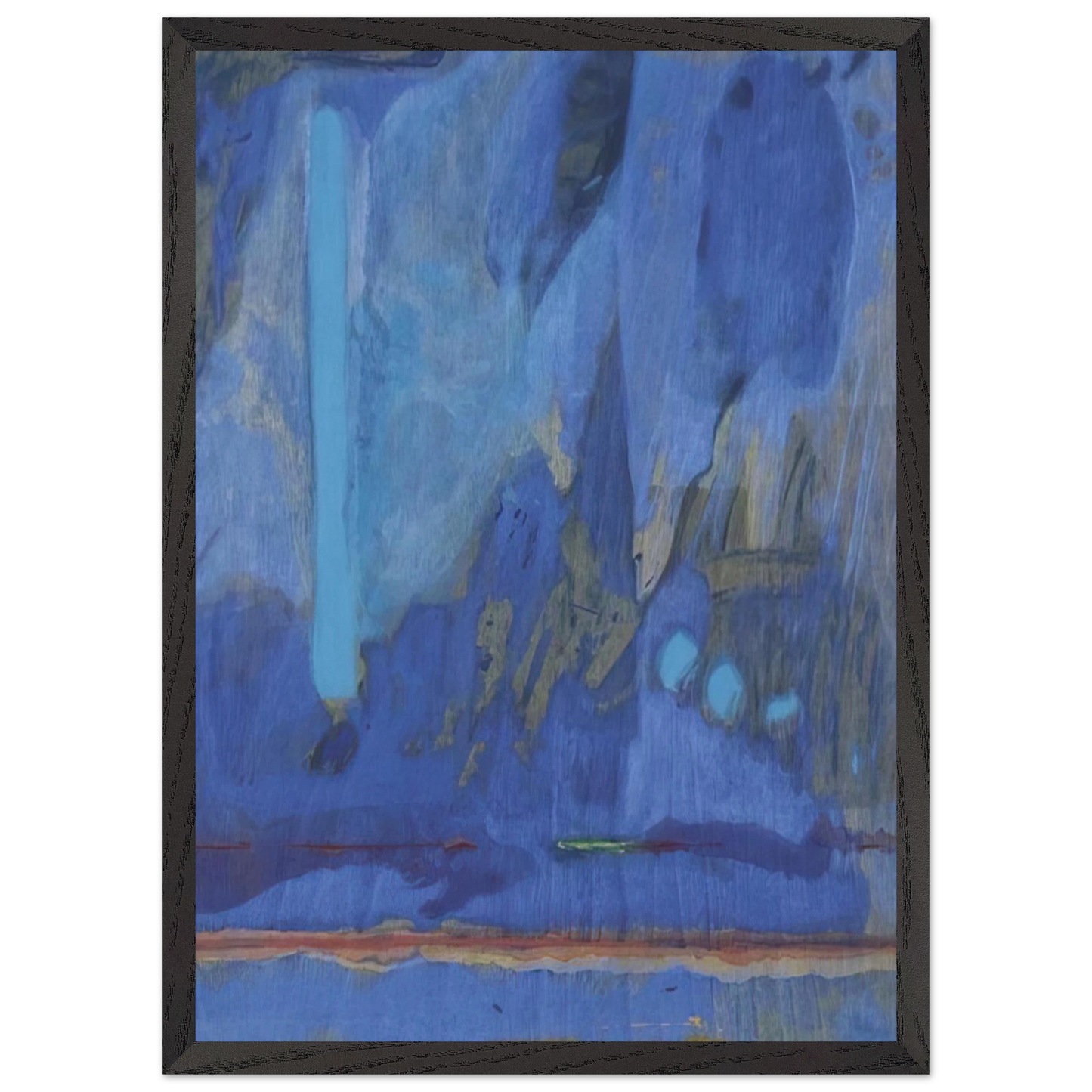 Helen Frankenthaler - Tales of Genji III - 1998 Wall art - 15x20 cm / 6x8 inches - Premium Wooden Framed Poster With Fine Art Paper-canvas - White frame