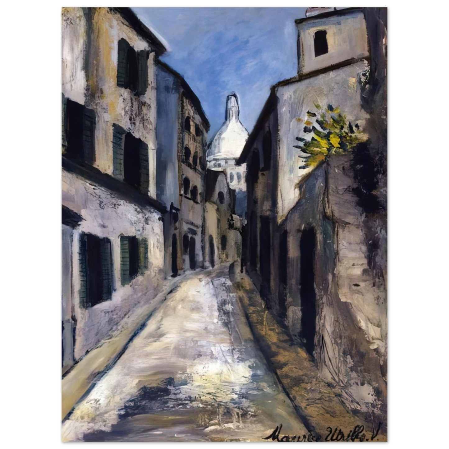 Maurice Utrillo - SAINT RUSTIQUE STREET  75x100 cm / 30x40inches Fine Art Poster