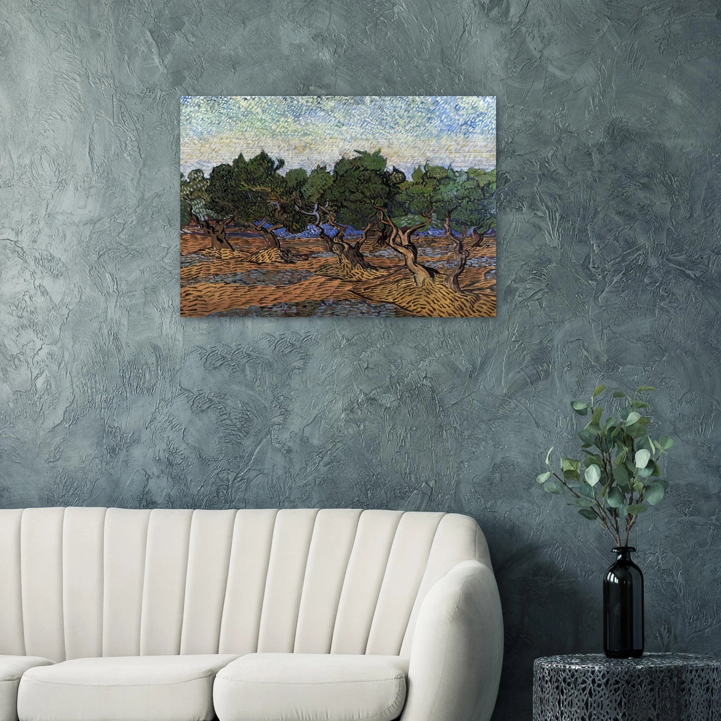 Olive Grove - Vincent van Gogh Brushed Aluminum Print - 70x100 cm / 28x40 inches | Vincent van Gogh Aluminum Print | Vincent van Gogh Prints