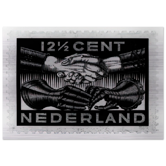 DESIGN FOR DUTCH PEASE POSTAGE STAMP MARCH 1932 1932 - MC Escher Brushed Aluminum Print - 70x100 cm / 28x40 inches | MC Escher Aluminum Print | MC Escher Prints