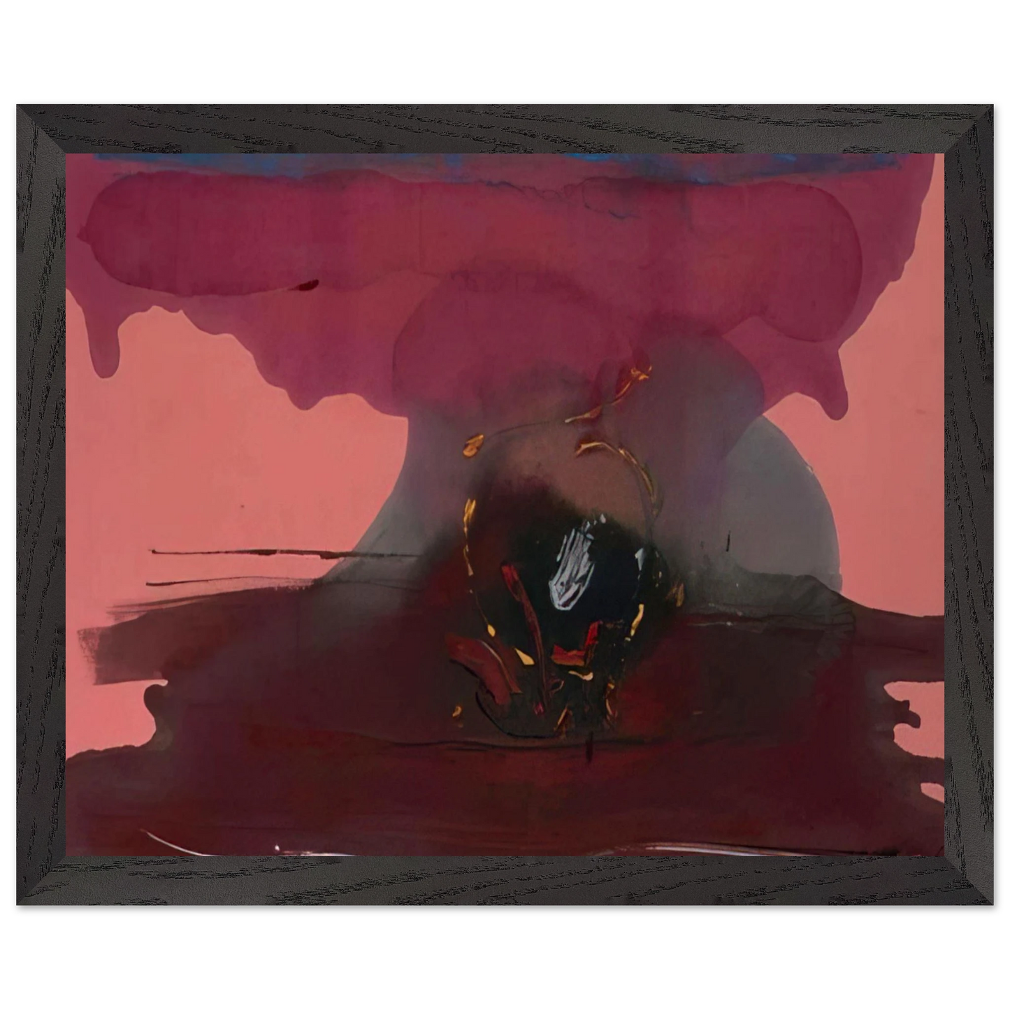 Helen Frankenthaler - Harbinger - 1986 Wall art - 27x35 cm / 11x14 inches - Premium Wooden Framed Poster With Fine Art Paper-canvas - Black frame