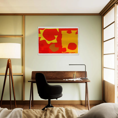 Six in Light Orange with Red in Yellow - 1970 - Patrick Heron Brushed Aluminum Print - 70x100 cm / 28x40 inches | Patrick Heron Aluminum Print | Patrick Heron Prints