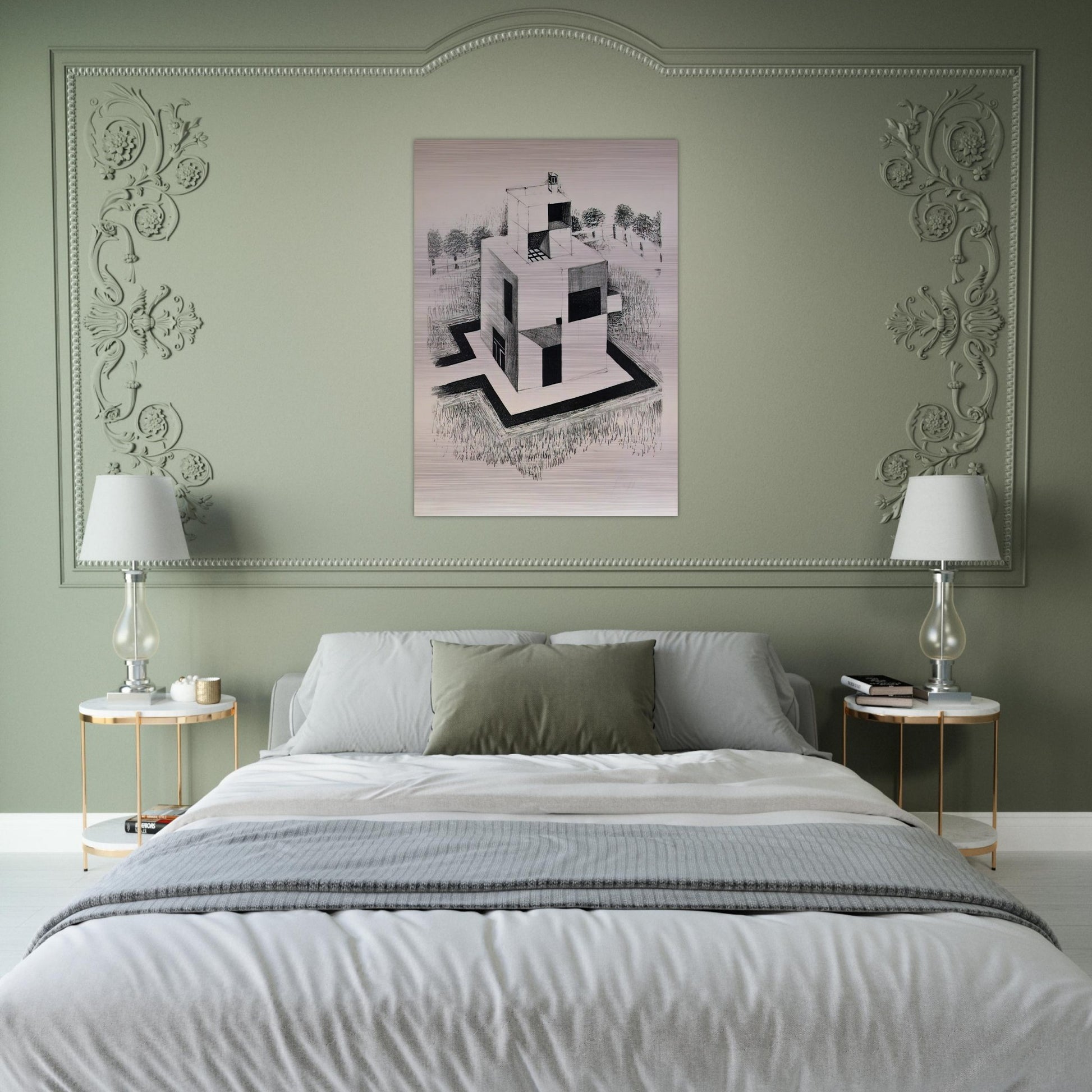 Haus Des Weissen Mannes - 1924 - Johannes Itten Brushed Aluminum Print - 70x100 cm / 28x40 inches | Johannes Itten Aluminum Print | Johannes Itten Prints