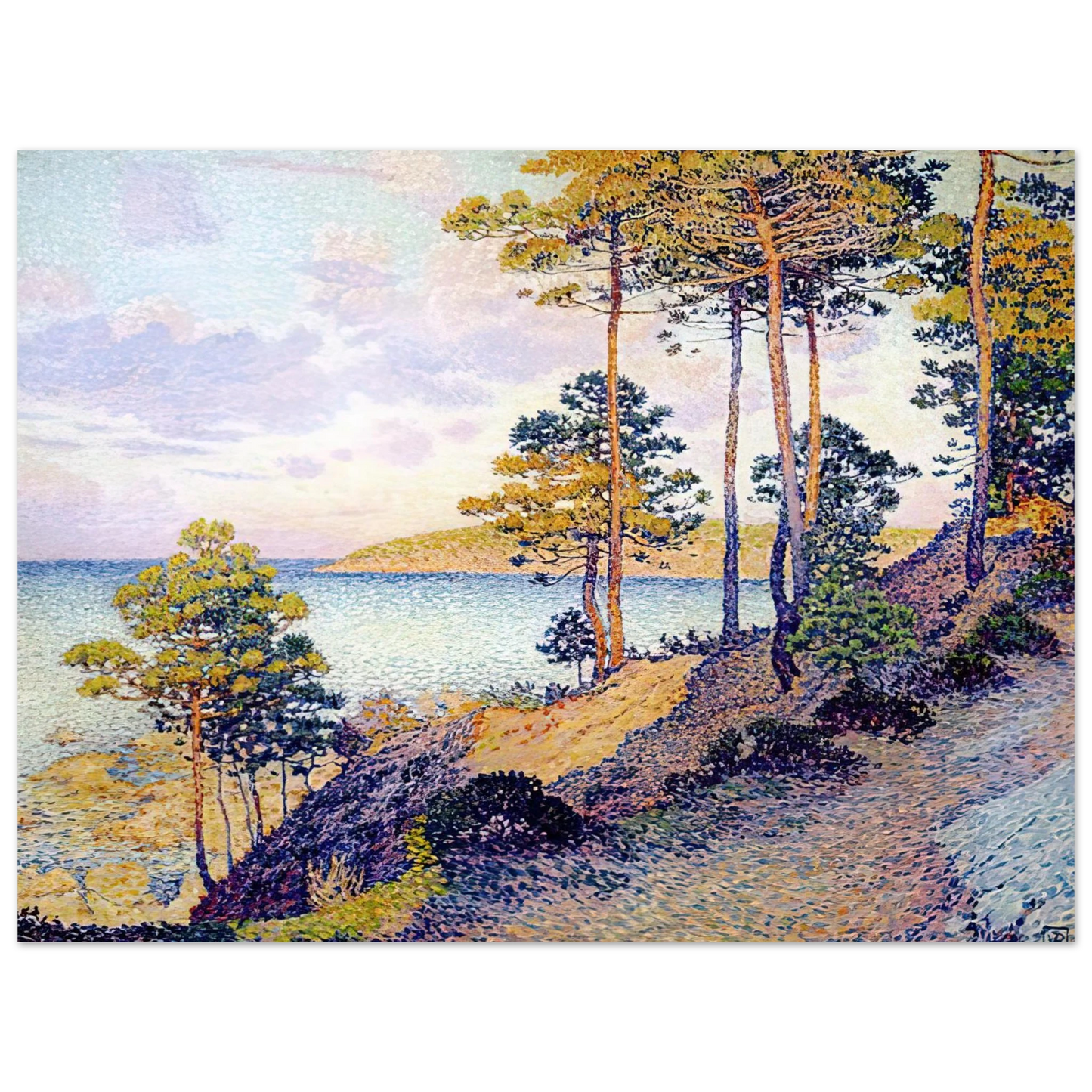 Theo van Rysselberghe - THE POINTE ST PIERRE AT ST TROPEZ 1896  75x100 cm / 30x40inches Fine Art Poster