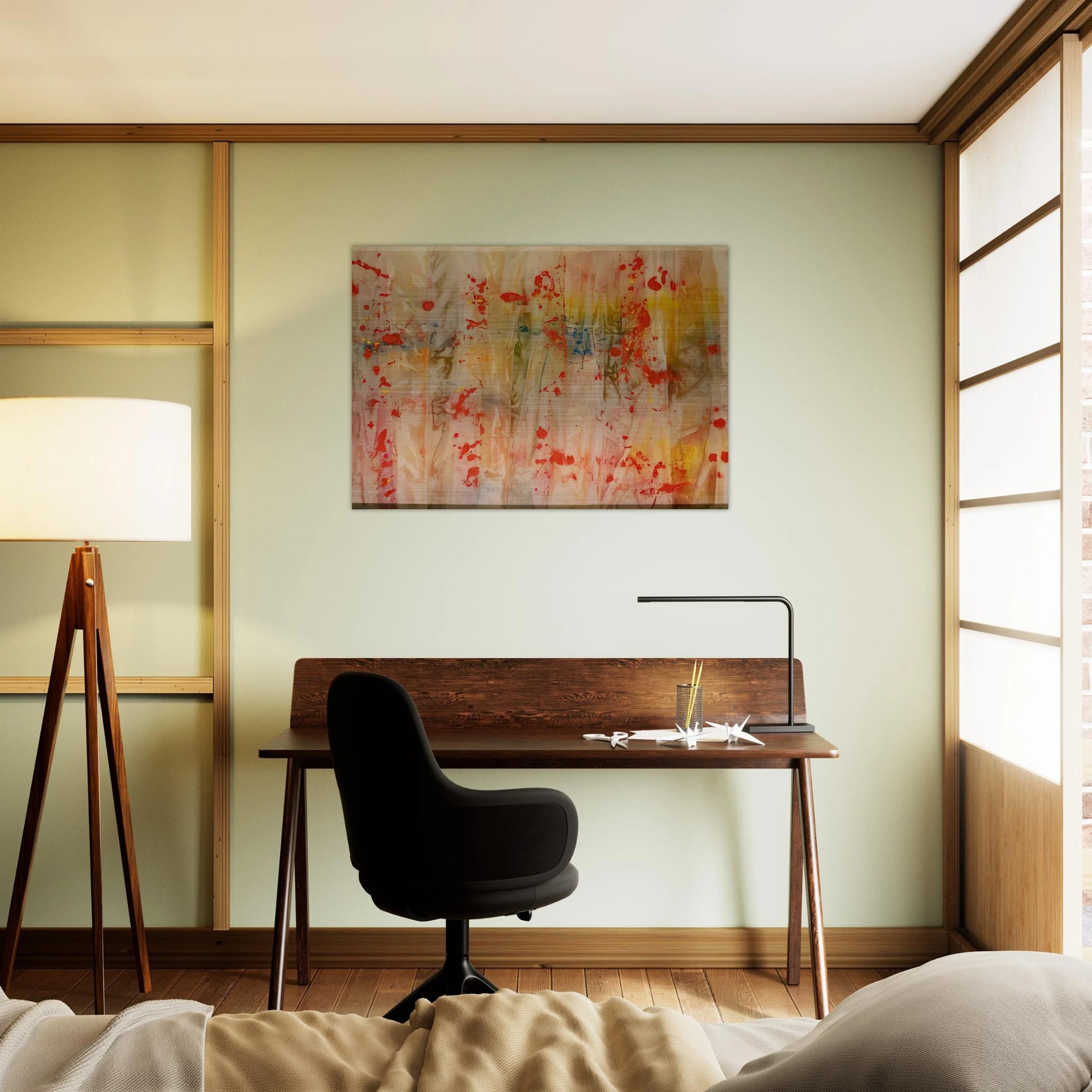 Red April - Sam Gilliam Brushed Aluminum Print - 70x100 cm / 28x40 inches | Sam Gilliam Aluminum Print | Sam Gilliam Prints