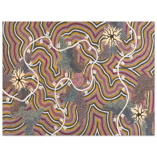 Clifford Possum Tjapaltjarri - Possum Dreaming - 1996  75x100 cm / 30x40inches Fine Art Poster