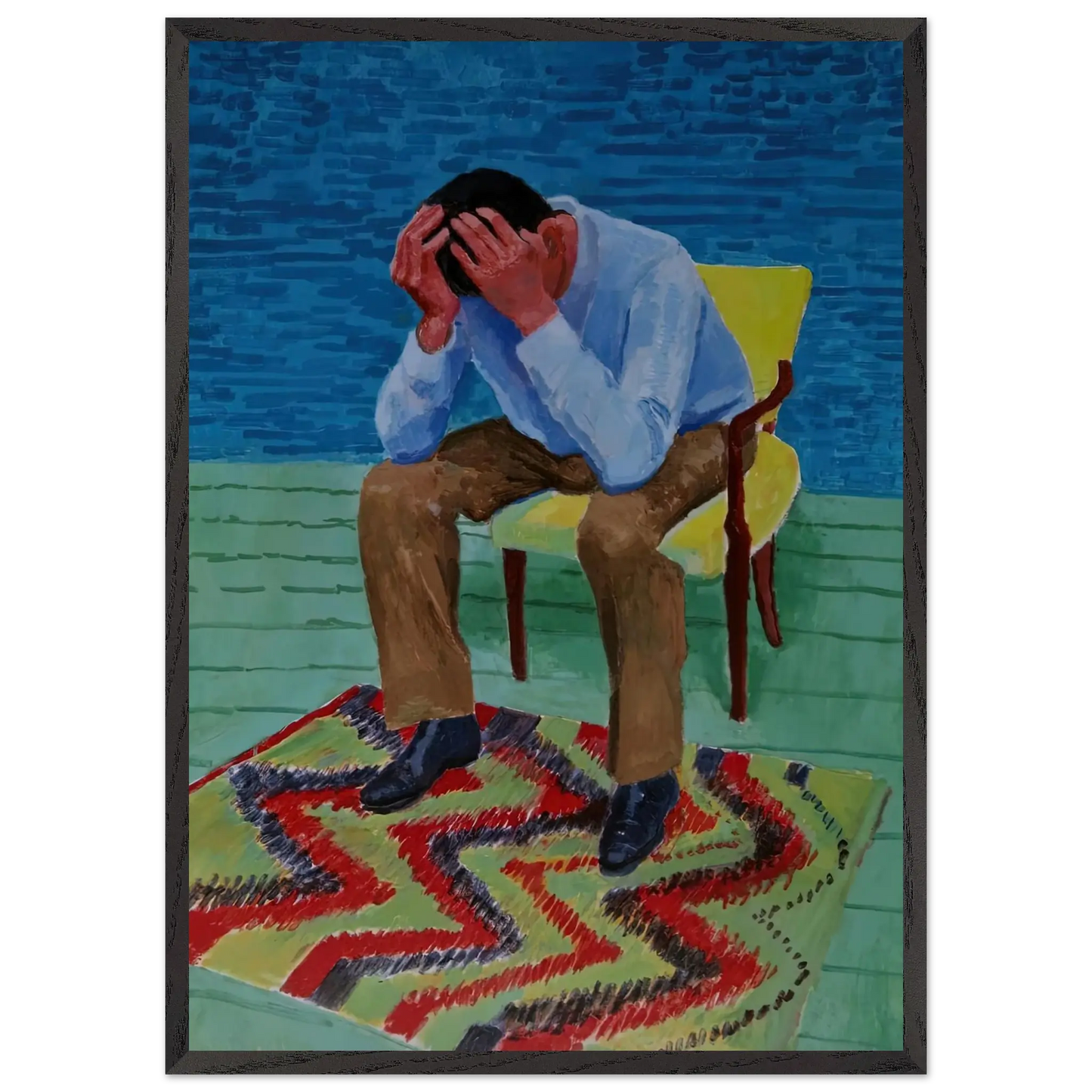 David Hockney - David Hockney Wall art - 27x35 cm / 11x14 Inches - Premium Wooden Framed Poster With Fine Art Paper - Black frame