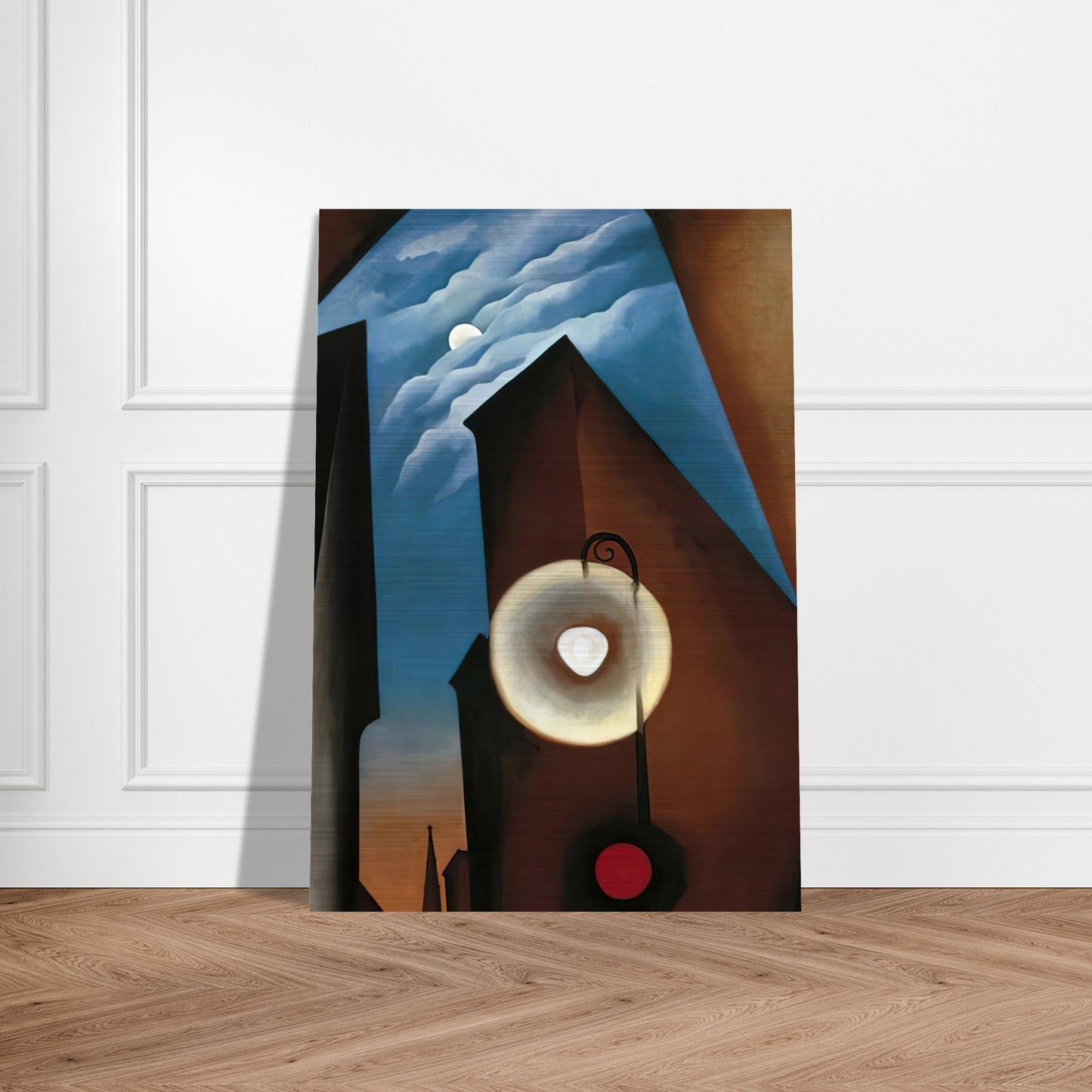 New York with Moon - Georgia O'Keeffe Brushed Aluminum Print - 70x100 cm / 28x40 inches | Georgia O'Keeffe Aluminum Print | Georgia O'Keeffe Prints